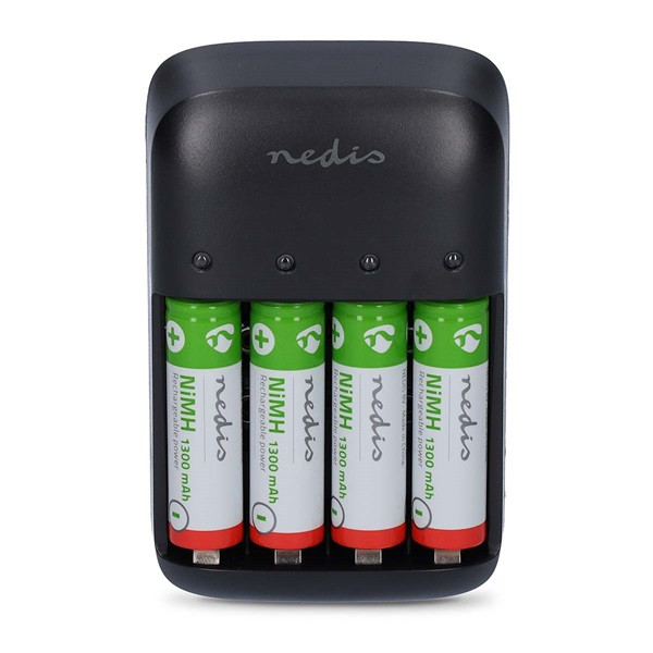 Cordelia pedaal Rondsel Batterij oplader | Nedis (NiMH/NiCd AA/AAA/9V batterijen, LED indicator,  Ontladen) Nedis Kabelshop.nl