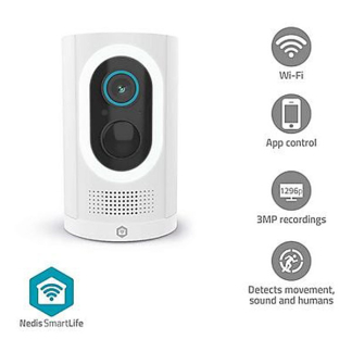 Nedis Beveiligingscamera wifi | Nedis SmartLife (Full HD, Nachtzicht, Bewegingsdetectie, Gespreksfunctie, 109° Kijkhoek, Batterij, Binnen/Buiten) WIFICBO33WT K010810034 - 5