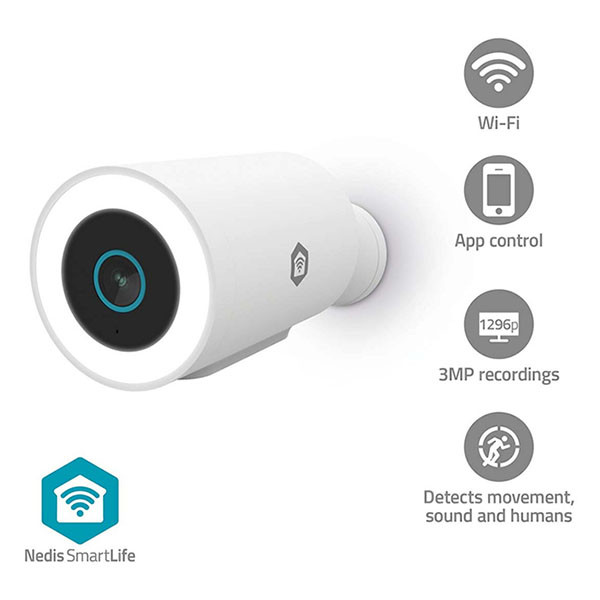 Nedis Beveiligingscamera wifi | Nedis SmartLife (Full HD, Nachtzicht, Bewegingsdetectie, USB C, Binnen/Buiten) WIFICO15CWT K010810035 - 4