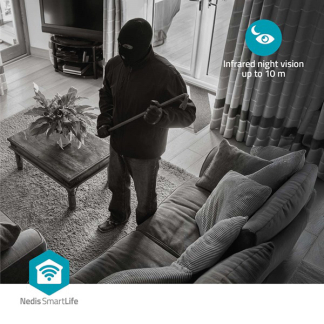Nedis Beveiligingscamera wifi | Nedis SmartLife (HD, Nachtzicht tot 10 meter, Draaifunctie, Bewegingsdetectie, Gespreksfunctie, Sirene, Binnen) WIFICI23CWT K170103372 - 7