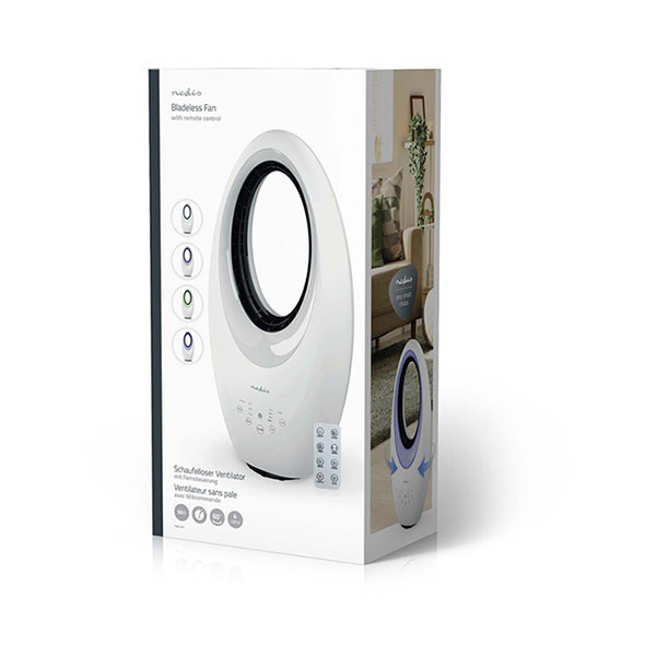 Nedis Bladloze ventilator | Nedis | 17.5 x 19 x 58 cm (Netstroom, Zwenkfunctie, Afstandsbediening, 3 Snelheden, 50W, Wit) FNBS1WT K150301071 - 6