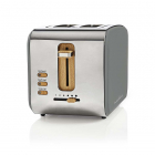 Nedis Broodrooster | Nedis (6 standen, Brede sleuven, Ontdooifunctie, RVS, Grijs) KABT510EGY K170108042 - 1