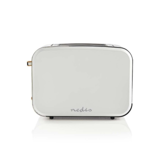 Nedis Broodrooster | Nedis (6 standen, Brede sleuven, Ontdooifunctie, RVS, Wit) KABT510EWT K170108041 - 2
