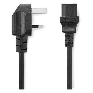 Nedis C13 kabel | Nedis | 2 meter (Groot-Brittannië, Haaks) CEGL11100BK20 CEGP11100BK20 N010803090 - 2
