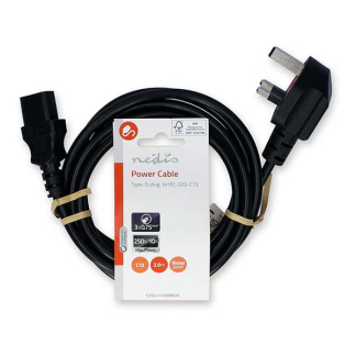 Nedis C13 kabel | Nedis | 2 meter (Groot-Brittannië, Haaks) CEGL11100BK20 CEGP11100BK20 N010803090 - 3
