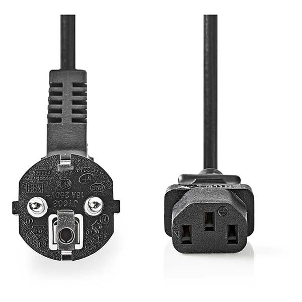 Nedis C13 kabel | Nedis | 2 meter (Haaks) CEGL10015BK20 CEGP10015BK20 N010803054 - 1