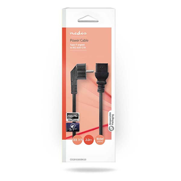 Nedis C19 kabel | Nedis | 2 meter (Schuko) CEGB10300BK20 CEGL10300BK20 K010806264 - 3