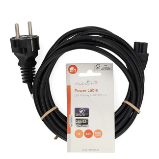 Nedis C5 kabel | Nedis | 3 meter CEGL10130BK30 CEGP10130BK30 N010801001 - 3