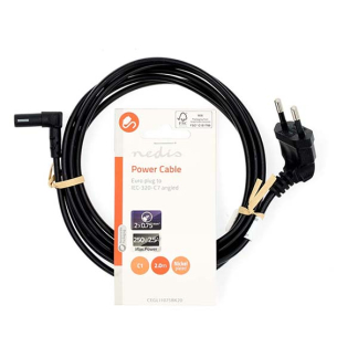 Nedis C7 kabel | Nedis | 2 meter (Haaks, Omhoog/omlaag) CEGL11075BK20 PCGP11075BK20 K010806188 - 3