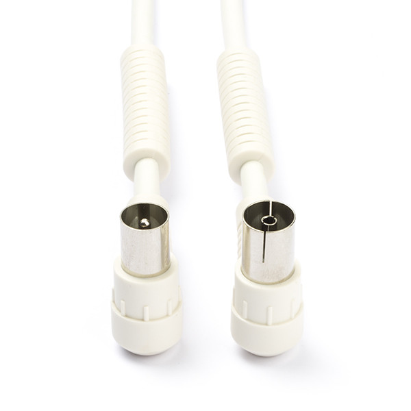 Coax (IEC) splitter naar televisie aansluiten Coax kabel Kabels Coax kabel  - Nedis - 1.5 meter (Digitaal, 100 dB, Wit) Kabelshop.nl