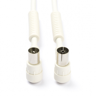 Nedis Coax kabel - Nedis - 1.5 meter (Digitaal, Haaks, 120 dB, Wit) CSGL40120WT15 CSGP40120WT15 N010408228 - 1