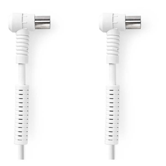 Nedis Coax kabel - Nedis - 1.5 meter (Digitaal, Haaks, 120 dB, Wit) CSGL40120WT15 CSGP40120WT15 N010408228 - 2