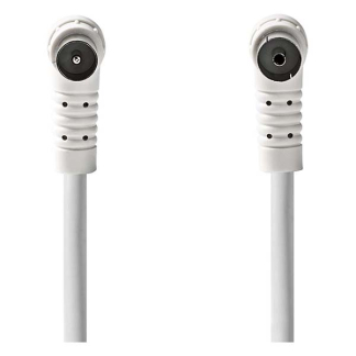Nedis Coax kabel - Nedis - 1.5 meter (Digitaal, Haaks, 120 dB, Wit) CSGL40120WT15 CSGP40120WT15 N010408228 - 3