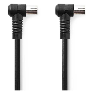 Nedis Coax kabel - Nedis - 1.5 meter (Digitaal, Haaks, 120 dB, Zwart) CSGL40120BK15 CSGP40120BK15 N010408205