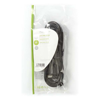 Nedis Coax kabel - Nedis - 1.5 meter (Digitaal, Haaks, 120 dB, Zwart) CSGL40120BK15 CSGP40120BK15 N010408205 - 4