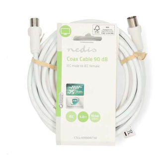 Nedis Coax kabel - Nedis - 5 meter (Analoog, Wit) CSGL40000WT50 CSGP40000WT50 N010408004 - 3