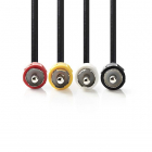 Nedis Composiet 4x Tulp (RCA) mannelijk video- en audiokabel - Nedis - 2 meter CVGP24400BK20 N010401110 Nedis Composiet 4x Tulp (RCA) mannelijk video- en audiokabel - Nedis - 2 meter CVGP24400BK20 N010401110