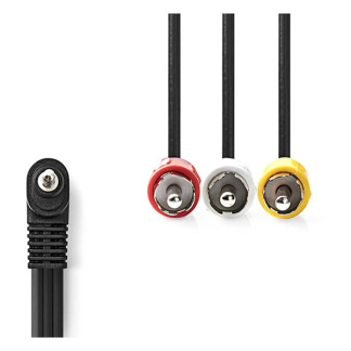 Nedis Composiet AV kabel | Nedis | 1 meter (Jack 3.5 mm naar 3x tulp, Vernikkeld) CVGL22400BK10 CVGP22400BK10 N010401125 - 2