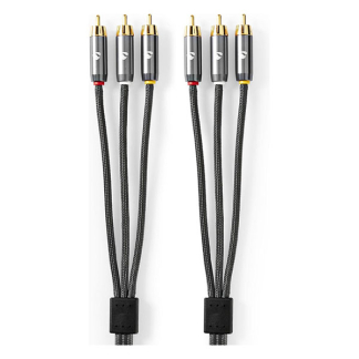 Nedis Composiet AV kabel | Nedis | 2 meter (3x tulp naar 3x tulp, 480p, Verguld) CVTB24300GY20 K010401006 - 2