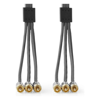 Nedis Composiet AV kabel | Nedis | 2 meter (3x tulp naar 3x tulp, 480p, Verguld) CVTB24300GY20 K010401006 - 3