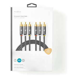 Nedis Composiet AV kabel | Nedis | 2 meter (3x tulp naar 3x tulp, 480p, Verguld) CVTB24300GY20 K010401006 - 7