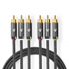 Nedis Composiet AV kabel | Nedis | 2 meter (3x tulp naar 3x tulp, 480p, Verguld) CVTB24300GY20 K010401006