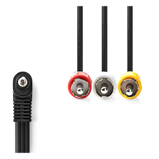 Nedis Composiet AV kabel | Nedis | 2 meter (Jack 3.5 mm naar 3x tulp, Vernikkeld) CVGL22400BK20 CVGP22400BK20 N010401126 - 2