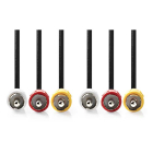 Nedis Composiet AV kabel | Nedis | 3 meter (3x tulp naar 3x tulp, Vernikkeld) CVGL24300BK30 CVGP24300BK30 N010401103 - 2