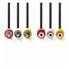 Nedis Composiet verlengkabel | Nedis | 5 meter (3x tulp naar 3x tulp, Vernikkeld) CVGL24305BK50 CVGP24305BK50 N010401202 - 2