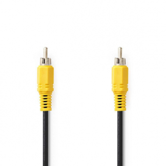 Nedis Composiet video kabel | Nedis | 2 meter (Tulp naar tulp, Vernikkeld) CVGL24100BK20 CVGP24100BK20 N010401001 - 