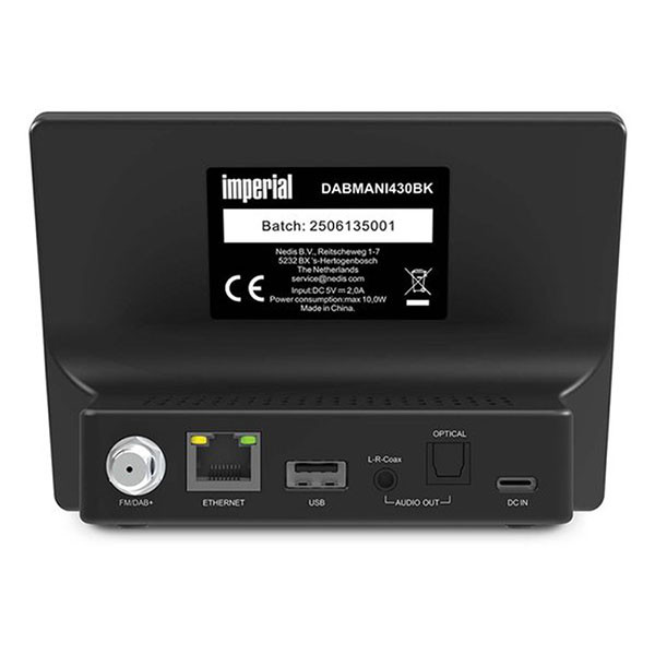 Nedis DAB+ radio | Nedis (Internet, FM, AM, Wifi, LAN, Bluetooth, Micro SD, USB C) DABMANI430BK K105005318 - 5