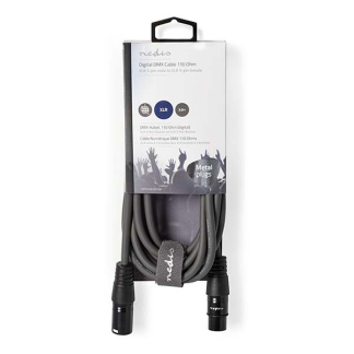 Nedis DMX kabel (m/v) | Nedis | 3 meter (Digitaal, 110 Ohm, 3-pin) COTH15012GY30 N010307010 - 3