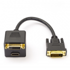 Nedis DVI-D naar HDMI en DVI-D splitterkabel - Nedis - 0.2 meter (24+1 pins, Verguld) CCGP32951BK02 N030406000 Nedis DVI-D naar HDMI en DVI-D splitterkabel - Nedis - 0.2 meter (24+1 pins, Verguld) CCGP32951BK02 N030406000