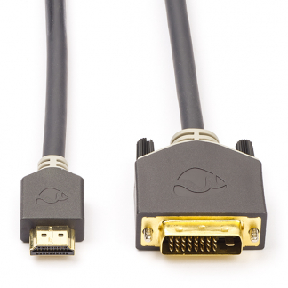 Nedis DVI naar HDMI kabel | Nedis | 2 meter (DVI-D, Dual Link, 100% koper, Verguld) CCBW34800AT20 K010406327 - 