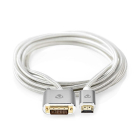 Nedis DVI naar HDMI kabel | Nedis | 2 meter (DVI-D, Single Link, 100% koper, Verguld, Nylon) CCTB34800AL20 K010406309