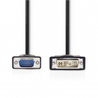 DVI naar VGA kabel | Nedis | 2 meter (DVI-A, 100% koper, Zwart)