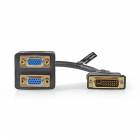 Nedis DVI splitter | Nedis | 0.2 meter (DVI-I, 2 x VGA, Full HD, Verguld) CCGP32952BK02 N030406045