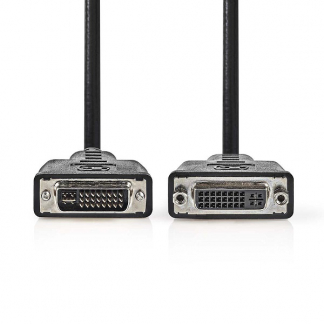 Nedis DVI verlengkabel | Nedis | 2 meter (DVI-I, Dual Link, 100% koper, Zwart) CCGP32055BK20 N010406600 - 1