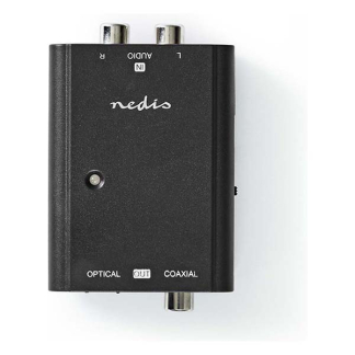 Nedis Digitale audio omvormer | Nedis | 2x Tulp stereo RCA → Optisch Toslink of Coaxiaal RCA S/PDIF (1-wegs) ACON2508BK K020401026 - 5