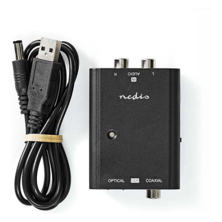 Nedis Digitale audio omvormer | Nedis | 2x Tulp stereo RCA → Optisch Toslink of Coaxiaal RCA S/PDIF (1-wegs) ACON2508BK K020401026 - 6