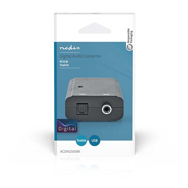 Nedis Digitale audio omvormer | Nedis | Coaxiaal RCA S/PDIF → Optisch Toslink (1-wegs) ACON2505BK K020401023 - 8