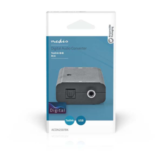 Nedis Digitale audio omvormer | Nedis | Coaxiaal RCA S/PDIF ↔ Optisch Toslink (2-wegs) ACON2507BK K020401025 - 7