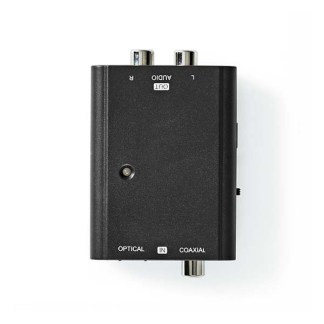 Nedis Digitale audio omvormer | Nedis | Optisch Toslink of Coaxiaal RCA S/PDIF → 2x Tulp stereo RCA (1-wegs) ACON2509BK K020401027 - 5