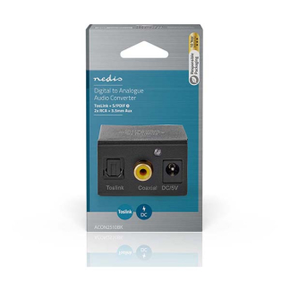 Nedis Digitale audio omvormer | Nedis | Optisch Toslink of Coaxiaal RCA S/PDIF → 2x Tulp stereo RCA (1-wegs, AUX) ACON2510BK K020401028 - 8
