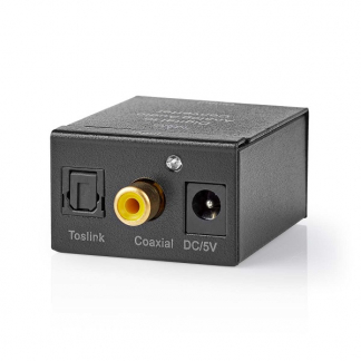 Nedis Digitale audio omvormer | Nedis | Optisch Toslink of Coaxiaal RCA S/PDIF → 2x Tulp stereo RCA (1-wegs, AUX) ACON2510BK K020401028 - 