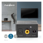Nedis Digitale audio omvormer | Nedis | Optisch Toslink of Coaxiaal RCA S/PDIF → 2x Tulp stereo RCA (1-wegs, AUX) ACON2510BK K020401028 - 7