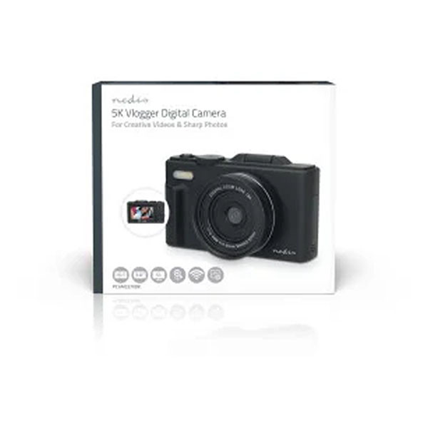 Nedis Digitale camera | Nedis | PCAM2570BK (3.0 inch IPS, 5K, 75MP, 1150 mAh, Microfoon, Micro SD) PCAM2570BK K105005346 - 5