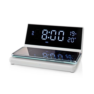 Nedis Digitale wekker | Nedis (Draadloze Qi oplader, Display, Wit) WCACQ20WT K170108308 - 5
