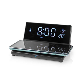 Nedis Digitale wekker | Nedis (Draadloze Qi oplader, Display, Zwart) WCACQ20BK K170108309 - 5