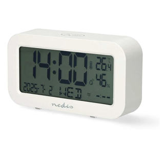 Nedis Digitale wekker | Nedis (Dubbel alarm, Datum, Thermometer, Hygrometer, LCD scherm, Sluimerfunctie, Wit) CLDK2005WT K170511250 - 2